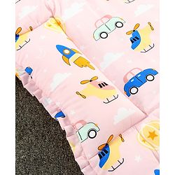 Babyhug 100% Cotton Fix Pillow Mat With Penguin Print - Blue| Soft & Comfortable| Light Weight & Travel Friendly| Foldable| New Born Gifting Option| Boys & Girls| Use on Floor Cribs Cots or Cradle