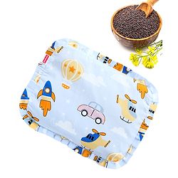 Babyhug Head Shaping Mustard Seed Pillow Penguin Print - Blue| 1 Kg Natural Rai| Cotton Removable Cover| Natural Warming Property|Prevents Cold & Flat Head Syndrome| NewBorn Neck & Shoulder Support