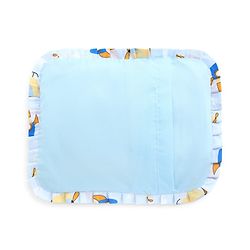 Babyhug Head Shaping Mustard Seed Pillow Penguin Print - Blue| 1 Kg Natural Rai| Cotton Removable Cover| Natural Warming Property|Prevents Cold & Flat Head Syndrome| NewBorn Neck & Shoulder Support