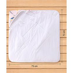 Babyhug 100% Cotton Hooded Quilted Wrapper Penguin Print - Blue| Travel Friendly| Washable and Easy to Maintain| Breathable Fabric| Velcro Closure| Warm and Cozy| New Born Gifting Option