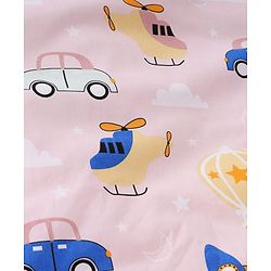 Babyhug 100% Cotton Hooded Quilted Wrapper Penguin Print - Blue| Travel Friendly| Washable and Easy to Maintain| Breathable Fabric| Velcro Closure| Warm and Cozy| New Born Gifting Option