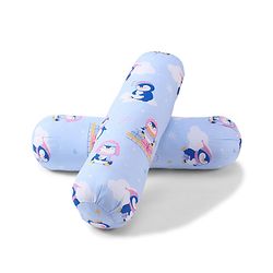 Babyhug Bolsters Penguin Print Set of 2 - Blue| 100% Cotton Outer Cover| Soft Poly Filling| Safe Sleep| Girls and Boys| Protection from Crib Railing| New Born Gifting Option