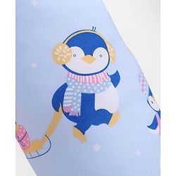 Babyhug Bolsters Penguin Print Set of 2 - Blue| 100% Cotton Outer Cover| Soft Poly Filling| Safe Sleep| Girls and Boys| Protection from Crib Railing| New Born Gifting Option
