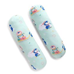 Babyhug Bolsters Penguin Print Set of 2 - Blue| 100% Cotton Outer Cover| Soft Poly Filling| Safe Sleep| Girls and Boys| Protection from Crib Railing| New Born Gifting Option