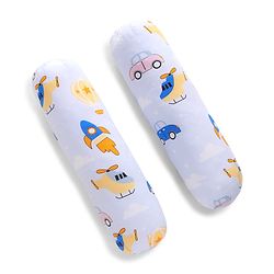 Babyhug Bolsters Penguin Print Set of 2 - Blue| 100% Cotton Outer Cover| Soft Poly Filling| Safe Sleep| Girls and Boys| Protection from Crib Railing| New Born Gifting Option
