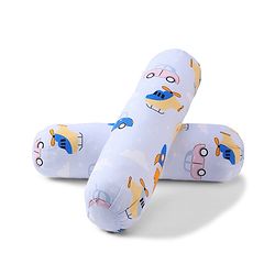 Babyhug Bolsters Penguin Print Set of 2 - Blue| 100% Cotton Outer Cover| Soft Poly Filling| Safe Sleep| Girls and Boys| Protection from Crib Railing| New Born Gifting Option