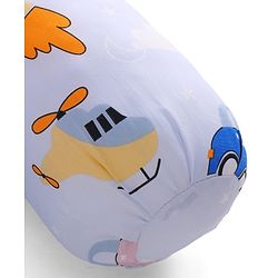 Babyhug Bolsters Penguin Print Set of 2 - Blue| 100% Cotton Outer Cover| Soft Poly Filling| Safe Sleep| Girls and Boys| Protection from Crib Railing| New Born Gifting Option