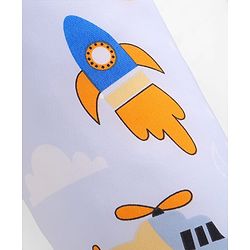 Babyhug Bolsters Penguin Print Set of 2 - Blue| 100% Cotton Outer Cover| Soft Poly Filling| Safe Sleep| Girls and Boys| Protection from Crib Railing| New Born Gifting Option