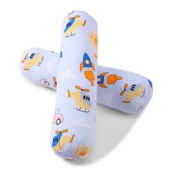 Babyhug Bolsters Penguin Print Set of 2 - Blue| 100% Cotton Outer Cover| Soft Poly Filling| Safe Sleep| Girls and Boys| Protection from Crib Railing| New Born Gifting Option