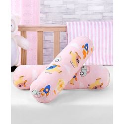Babyhug Bolsters Penguin Print Set of 2 - Blue| 100% Cotton Outer Cover| Soft Poly Filling| Safe Sleep| Girls and Boys| Protection from Crib Railing| New Born Gifting Option