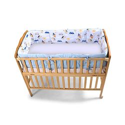Babyhug 100% Cotton Cot Bumper Penguin Print - Blue| Soft Protective Padding| Breathable & Comfortable| Washable| Easy to Assemble| Compact Folding for Storage| Prevents Bumping into Crib Sides