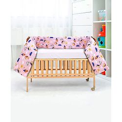 Babyhug 100% Cotton Cot Bumper Penguin Print - Blue| Soft Protective Padding| Breathable & Comfortable| Washable| Easy to Assemble| Compact Folding for Storage| Prevents Bumping into Crib Sides