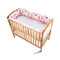 Babyhug 100% Cotton Cot Bumper Penguin Print - Blue| Soft Protective Padding| Breathable & Comfortable| Washable| Easy to Assemble| Compact Folding for Storage| Prevents Bumping into Crib Sides