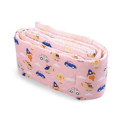Babyhug 100% Cotton Cot Bumper Penguin Print - Blue| Soft Protective Padding| Breathable & Comfortable| Washable| Easy to Assemble| Compact Folding for Storage| Prevents Bumping into Crib Sides
