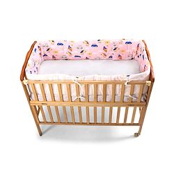 Babyhug 100% Cotton Cot Bumper Penguin Print - Blue| Soft Protective Padding| Breathable & Comfortable| Washable| Easy to Assemble| Compact Folding for Storage| Prevents Bumping into Crib Sides