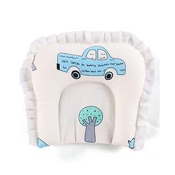 Babyhug 100% Cotton Gadda Bedding Set Cute Car Print - White| Soft & Breathable Cotton Shell| Mattress with Pillow & 2 Bolsters| Gentle Cushioned Support| Gifting Option for 0 to 12 Months