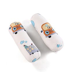 Babyhug 100% Cotton Gadda Bedding Set Cute Car Print - White| Soft & Breathable Cotton Shell| Mattress with Pillow & 2 Bolsters| Gentle Cushioned Support| Gifting Option for 0 to 12 Months