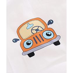 Babyhug 100% Cotton Gadda Bedding Set Cute Car Print - White| Soft & Breathable Cotton Shell| Mattress with Pillow & 2 Bolsters| Gentle Cushioned Support| Gifting Option for 0 to 12 Months