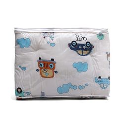 Babyhug 100% Cotton Gadda Bedding Set Cute Car Print - White| Soft & Breathable Cotton Shell| Mattress with Pillow & 2 Bolsters| Gentle Cushioned Support| Gifting Option for 0 to 12 Months