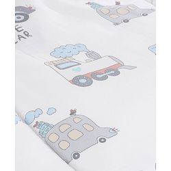 Babyhug 100% Cotton Baby Mattress with Mosquito Net Transport Print - Beige| Soft and Comfortable| Easy Access| Foldable & Travel Friendly| Newborn Gifting Option| Use on Floor Cribs Cots or Cradle