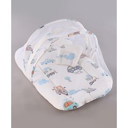 Babyhug Premium Super Saver Bedding Combo Set of 3 - Cute Car Print 100% Cotton| Pillows & Bolsters Included Lightweight & Travel Friendly Breathable Fabric Gifting Option for 0 to 6 Months - Beige