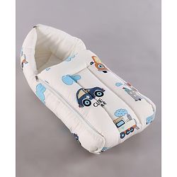 Babyhug Premium Super Saver Bedding Combo Set of 3 - Cute Car Print 100% Cotton| Pillows & Bolsters Included Lightweight & Travel Friendly Breathable Fabric Gifting Option for 0 to 6 Months - Beige