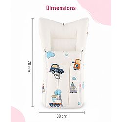 Babyhug Premium Super Saver Bedding Combo Set of 3 - Cute Car Print 100% Cotton| Pillows & Bolsters Included Lightweight & Travel Friendly Breathable Fabric Gifting Option for 0 to 6 Months - Beige