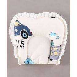 Babyhug Premium Super Saver Bedding Combo Set of 3 - Cute Car Print 100% Cotton| Pillows & Bolsters Included Lightweight & Travel Friendly Breathable Fabric Gifting Option for 0 to 6 Months - Beige