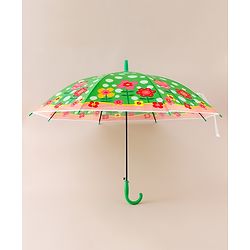 Babyhug Free Size Floral & Polka Dots Printed Umbrella - Green