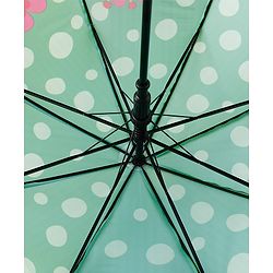 Babyhug Free Size Floral & Polka Dots Printed Umbrella - Green