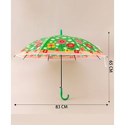 Babyhug Free Size Floral & Polka Dots Printed Umbrella - Green