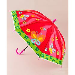 Babyhug Free Size Floral & Butterfly Printed Umbrella - Fuchsia