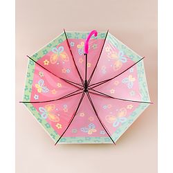 Babyhug Free Size Floral & Butterfly Printed Umbrella - Fuchsia