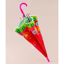 Babyhug Free Size Floral & Butterfly Printed Umbrella - Fuchsia