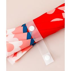 Babyhug Free Size Caterpillar & Floral Printed Umbrella - Red