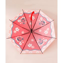 Babyhug Free Size Caterpillar & Floral Printed Umbrella - Red
