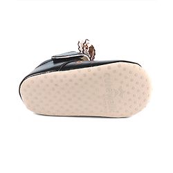 Cute Walk by Babyhug Velcro Closure Booties with Floral Embroidery & Bow Applique - Peach