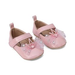 Cute Walk by Babyhug Booties With Bow Applique - Pink