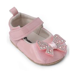 Cute Walk by Babyhug Booties With Bow Applique - Pink