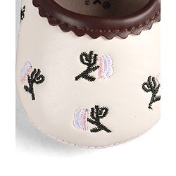 Cute Walk by Babyhug Velcro Closure Booties with Floral Embroidery & Bow Applique - White