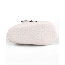 Cute Walk by Babyhug Velcro Closure Booties with Floral Embroidery & Bow Applique - White