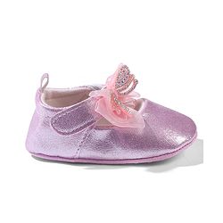 Cute Walk by Babyhug Velcro Closure Booties with Bow Applique - Pink