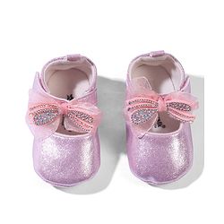 Cute Walk by Babyhug Velcro Closure Booties with Bow Applique - Pink