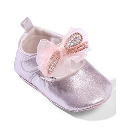 Cute Walk by Babyhug Velcro Closure Booties with Bow Applique - Pink