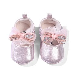 Cute Walk by Babyhug Velcro Closure Booties with Bow Applique - Pink