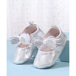 Cute Walk by Babyhug Velcro Closure Booties with Bow Applique - Pink