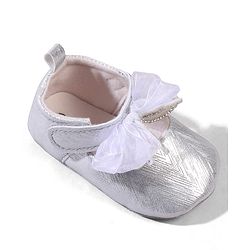 Cute Walk by Babyhug Velcro Closure Booties with Bow Applique - Pink