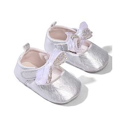 Cute Walk by Babyhug Velcro Closure Booties with Bow Applique - Pink