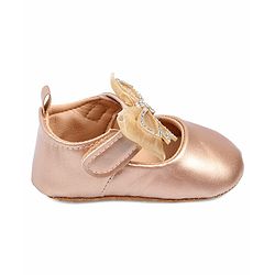 Cute Walk by Babyhug Booties With Bow Applique - Rose Gold