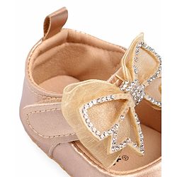 Cute Walk by Babyhug Booties With Bow Applique - Rose Gold